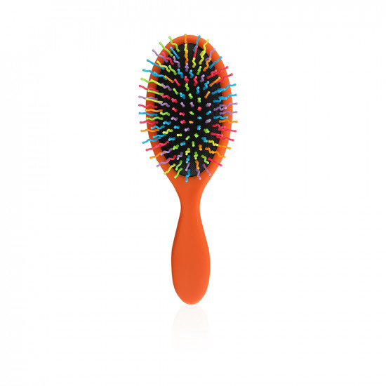 Rainbow Bristles Hair Brush - Orange